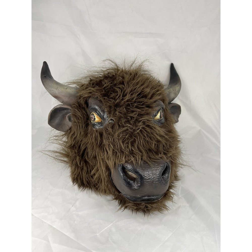 Brown Faux Fur Buffalo Head Wall Decor - Brand